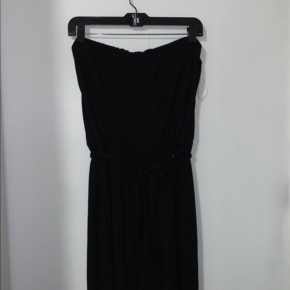 MRT 1030-Plus Size Black Strapless Jumpsuit